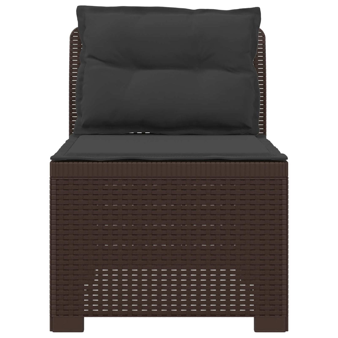 1-personers Havemøbelsofa med Pudefyld Rattan Look PP Brun