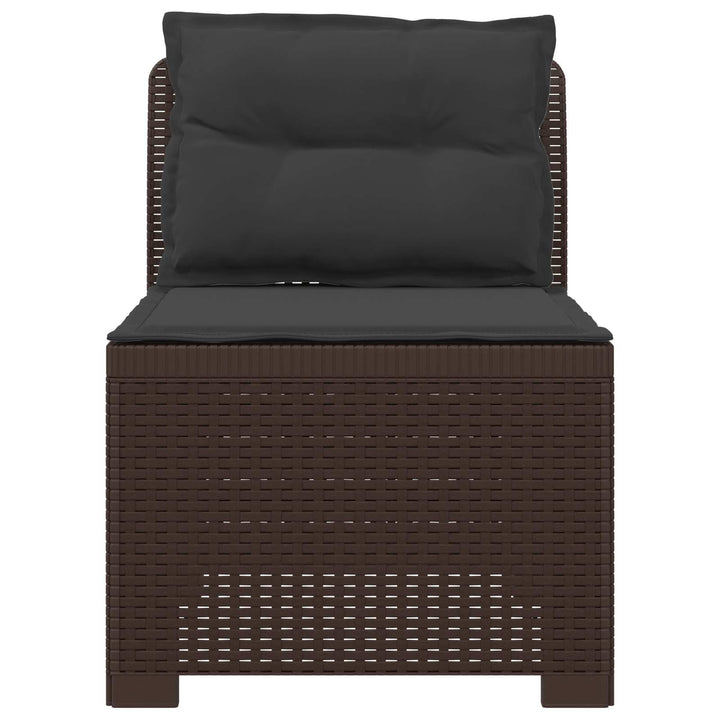 1-personers Havemøbelsofa med Pudefyld Rattan Look PP Brun