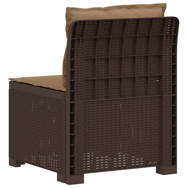 1-personers Havemøbelsofa med Pudefyld Rattan Look PP Brun