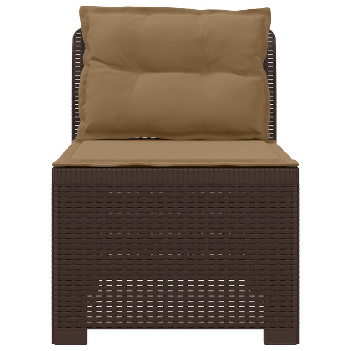 1-personers Havemøbelsofa med Pudefyld Rattan Look PP Brun