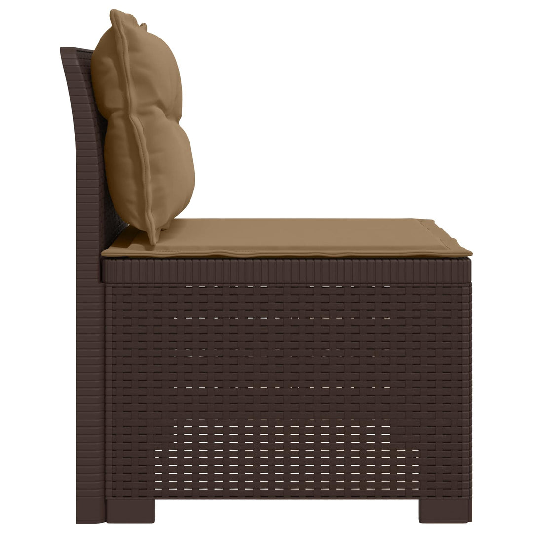 1-personers Havemøbelsofa med Pudefyld Rattan Look PP Brun