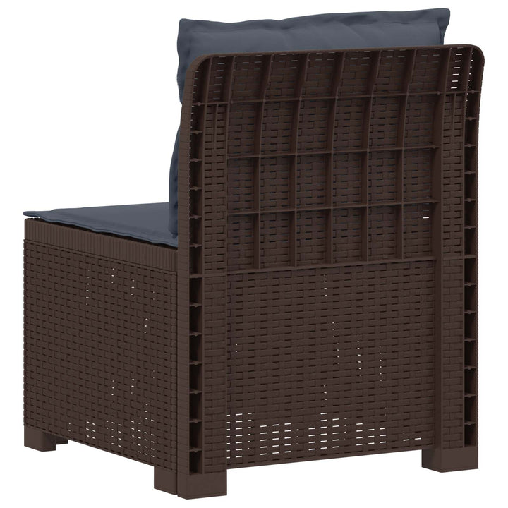 1-personers Havemøbelsofa med Pudefyld Rattan Look PP Brun