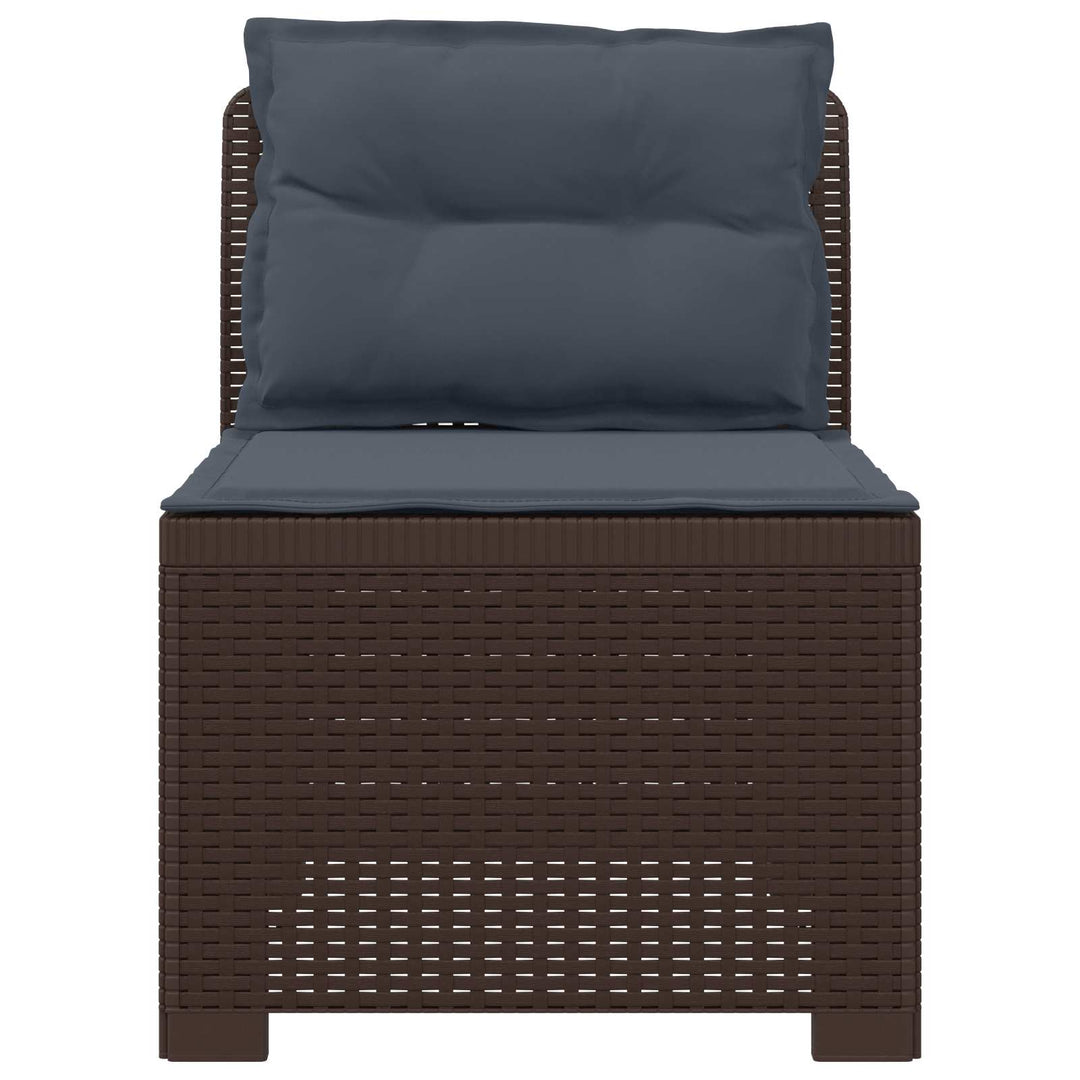 1-personers Havemøbelsofa med Pudefyld Rattan Look PP Brun