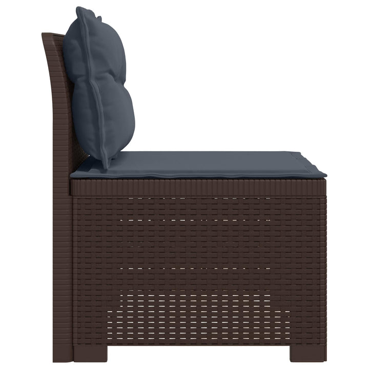 1-personers Havemøbelsofa med Pudefyld Rattan Look PP Brun
