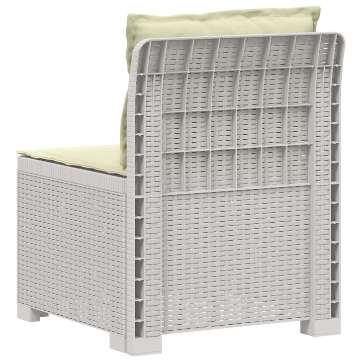 1-personers Havemøbelsofa med Pudefyld Rattan Look PP Hvid