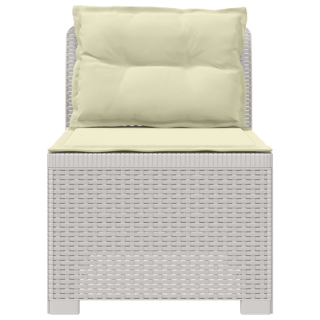 1-personers Havemøbelsofa med Pudefyld Rattan Look PP Hvid