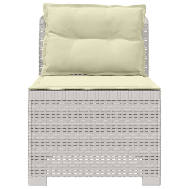 1-personers Havemøbelsofa med Pudefyld Rattan Look PP Hvid