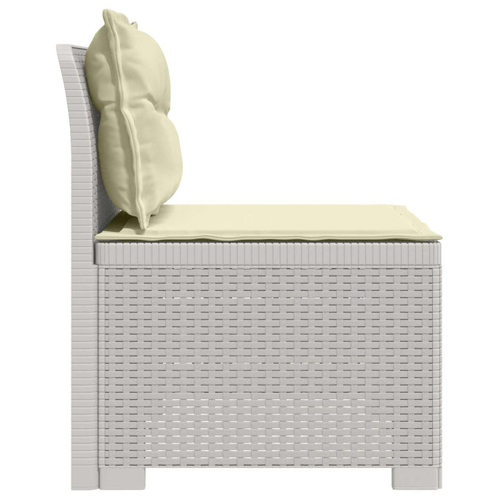 1-personers Havemøbelsofa med Pudefyld Rattan Look PP Hvid