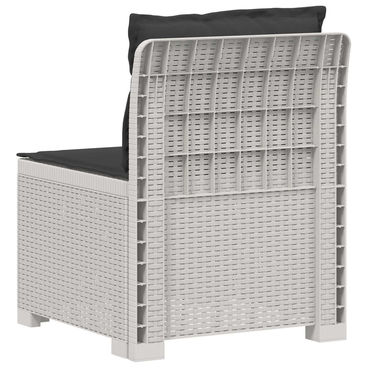 1-personers Havemøbelsofa med Pudefyld Rattan Look PP Hvid