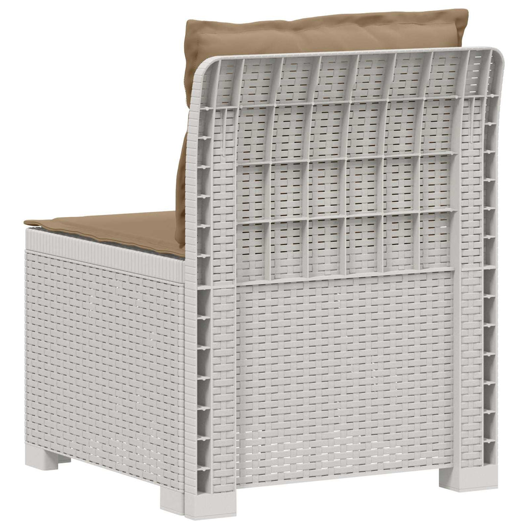 1-personers Havemøbelsofa med Pudefyld Rattan Look PP Hvid