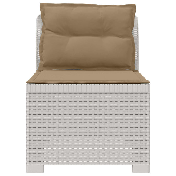 1-personers Havemøbelsofa med Pudefyld Rattan Look PP Hvid