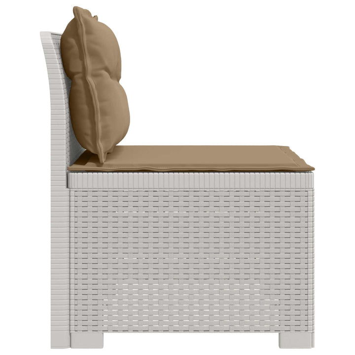 1-personers Havemøbelsofa med Pudefyld Rattan Look PP Hvid