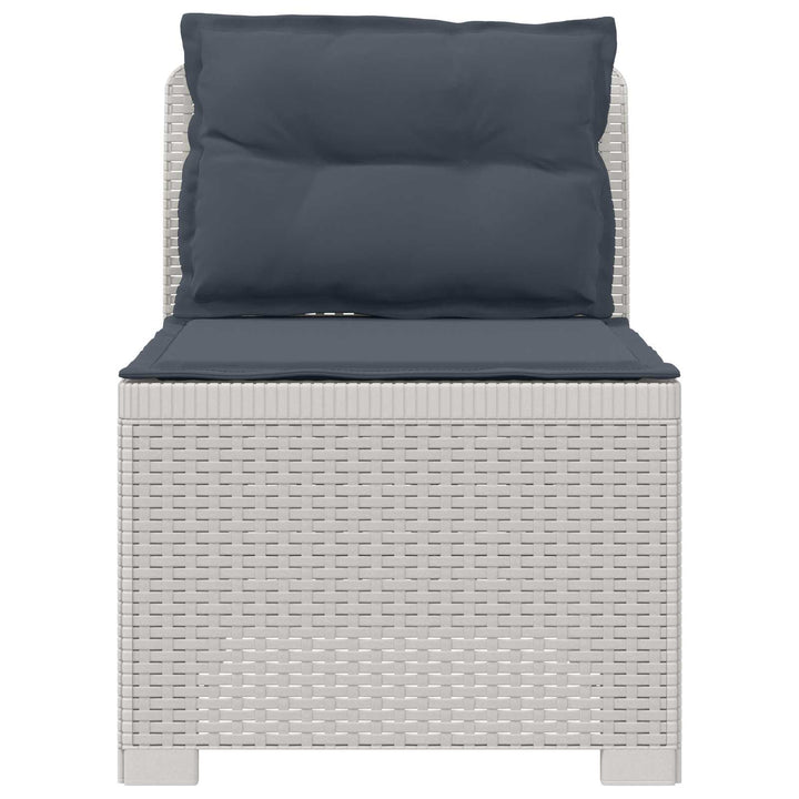 1-personers Havemøbelsofa med Pudefyld Rattan Look PP Hvid