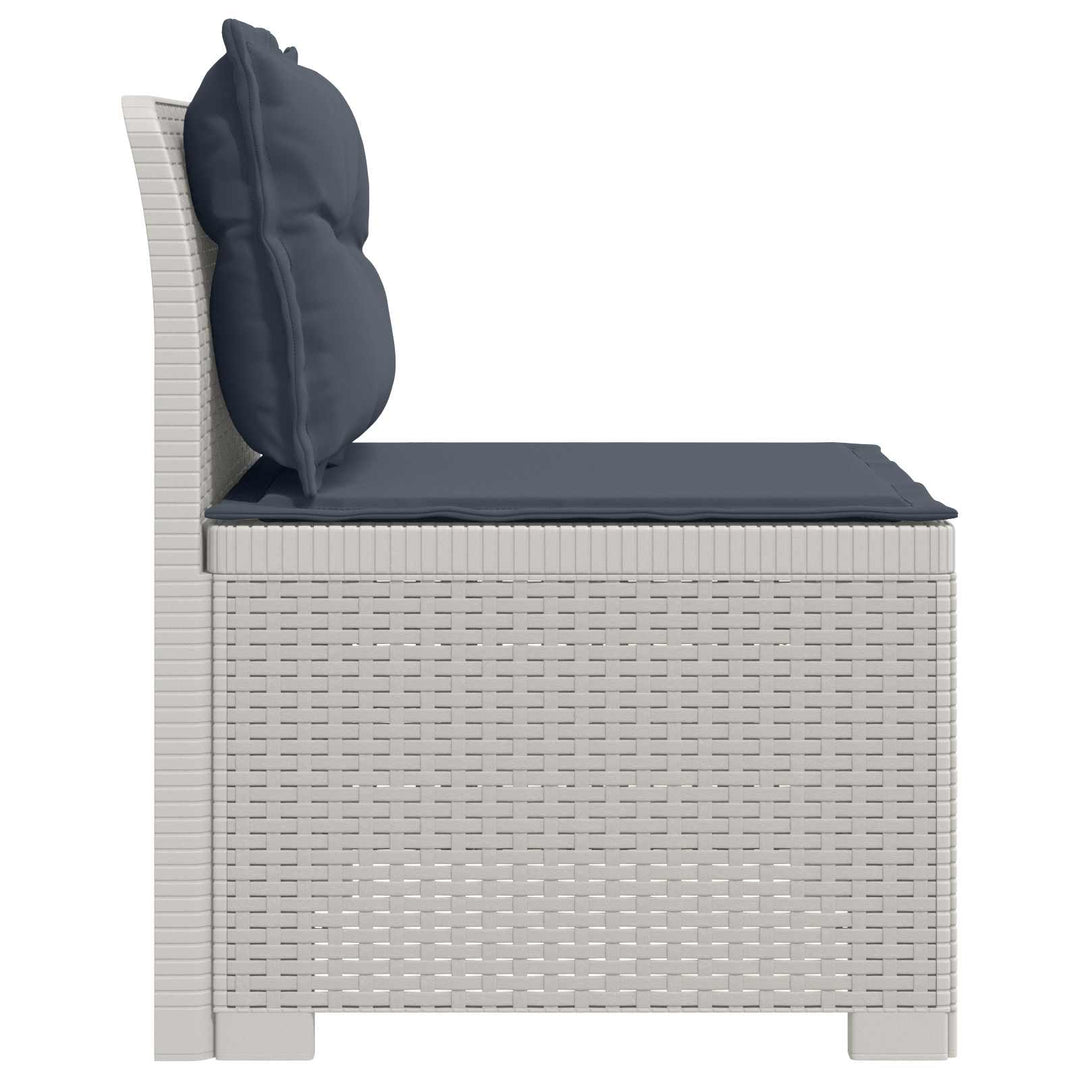 1-personers Havemøbelsofa med Pudefyld Rattan Look PP Hvid
