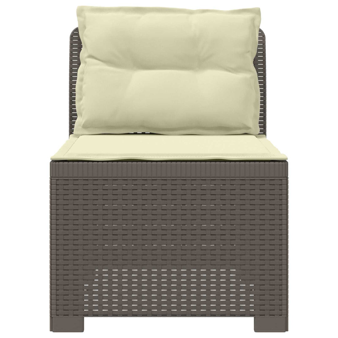 1-personers Havemøbelsofa med Pudefyld Rattan Look PP Lysegrå