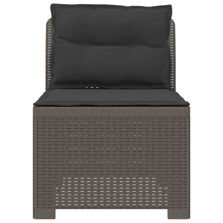 1-personers Havemøbelsofa med Pudefyld Rattan Look PP Lysegrå