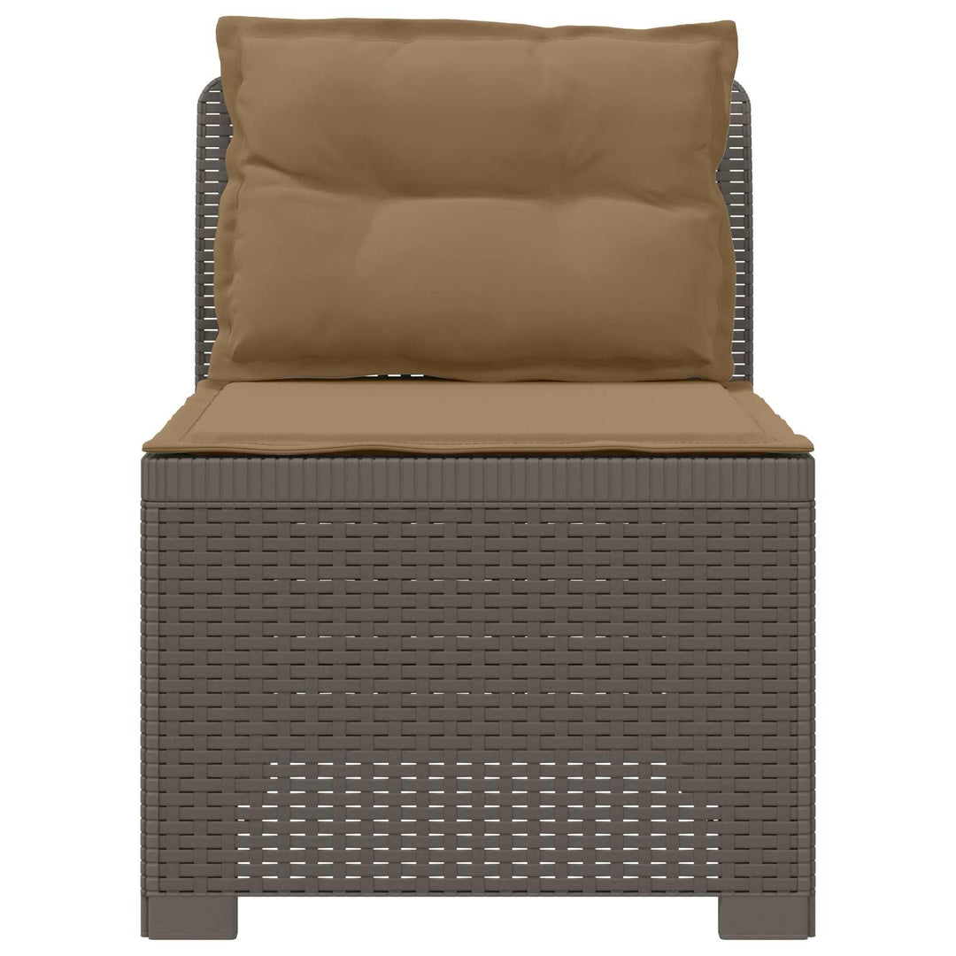 1-personers Havemøbelsofa med Pudefyld Rattan Look PP Lysegrå