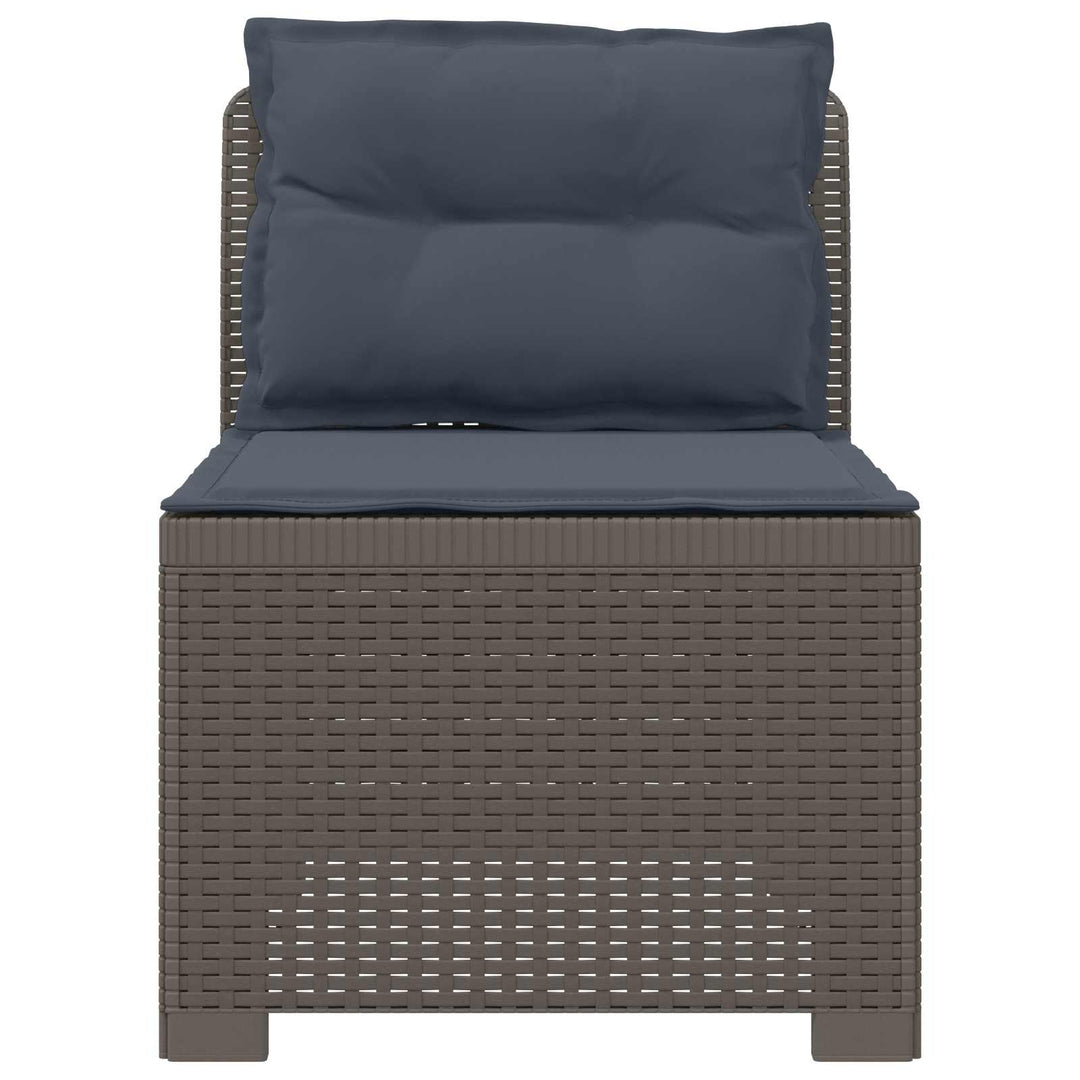 1-personers Havemøbelsofa med Pudefyld Rattan Look PP Lysegrå