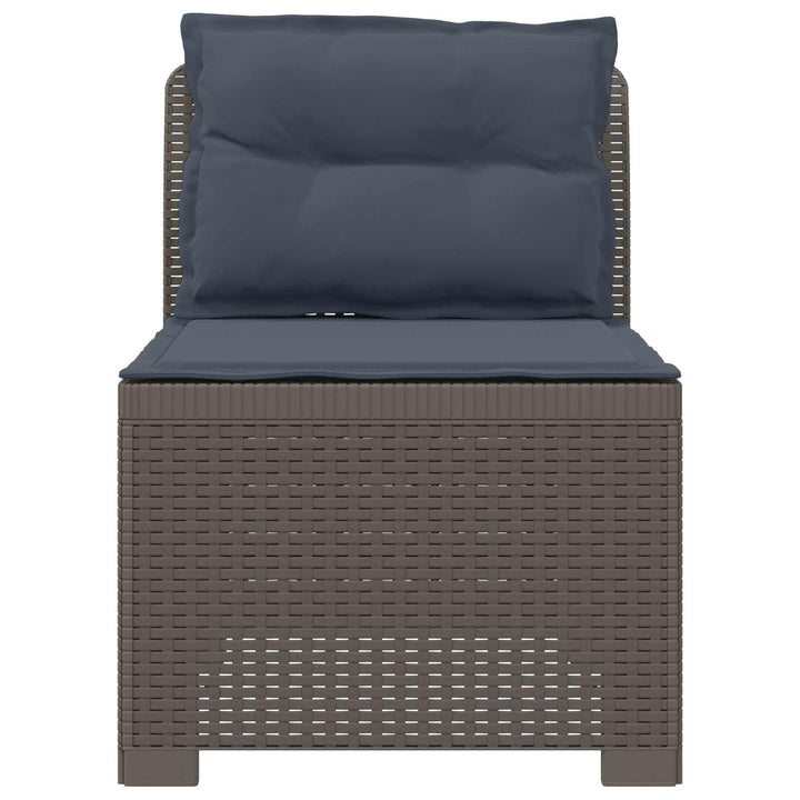 1-personers Havemøbelsofa med Pudefyld Rattan Look PP Lysegrå