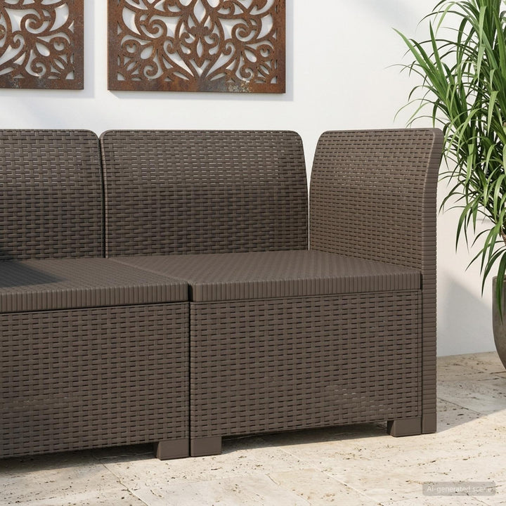 1-personers Havemøbelsofa Rattan Look PP Lysegrå