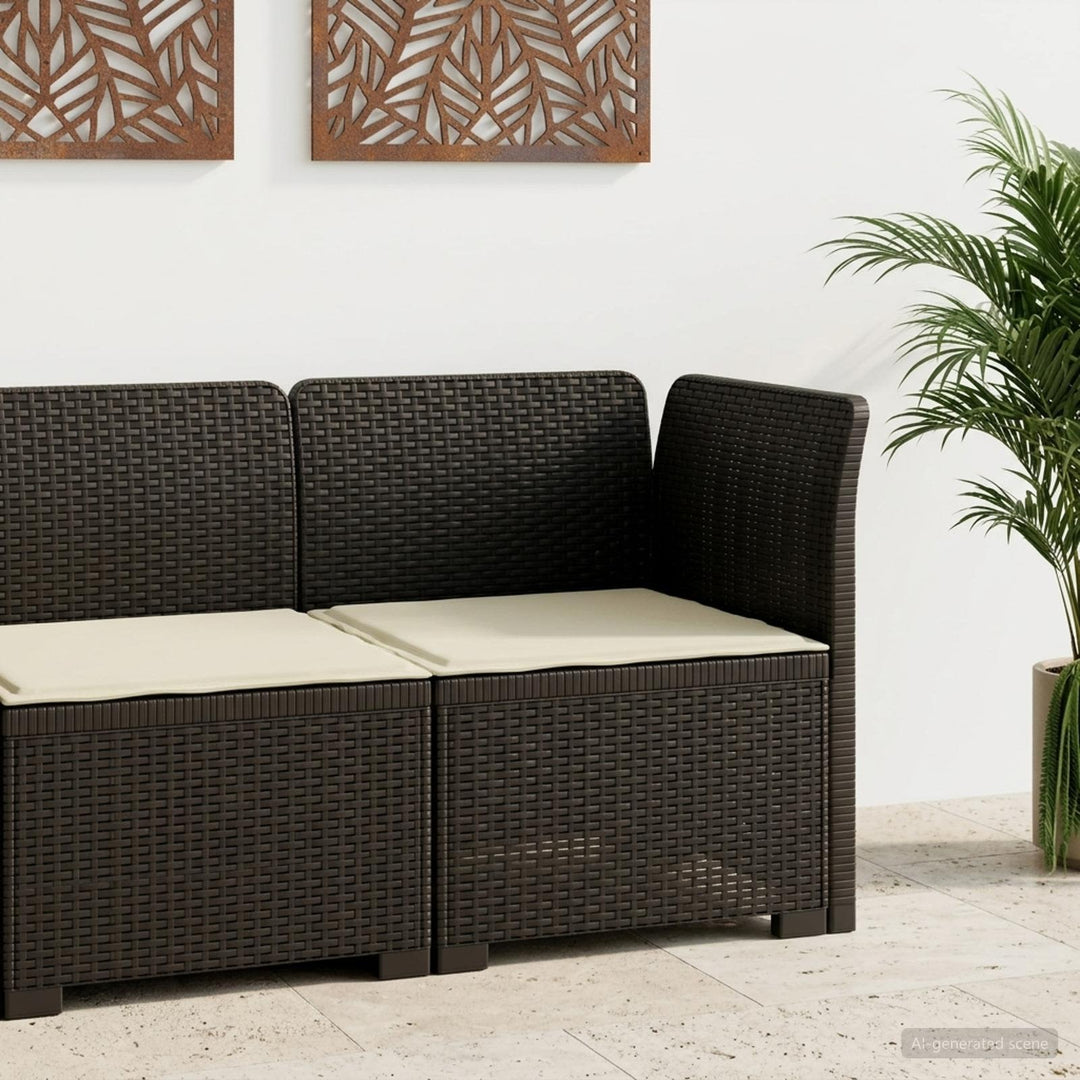 1-personers Havemøbelsofa med Pude Rattan Look PP Antracit