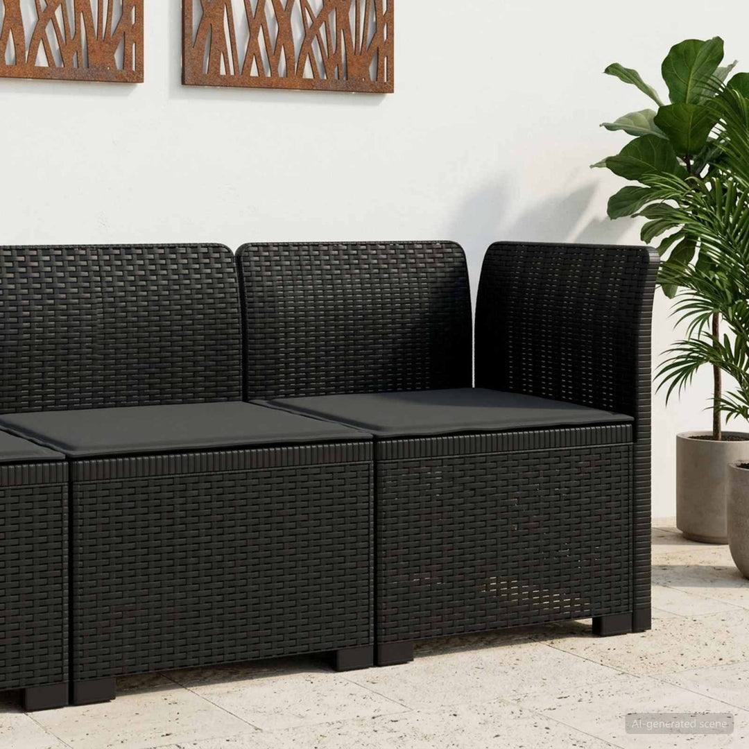 1-personers Havemøbelsofa med Pude Rattan Look PP Antracit
