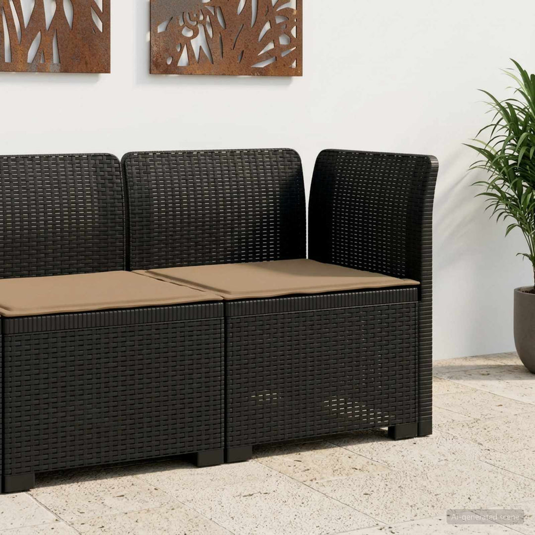 1-personers Havemøbelsofa med Pude Rattan Look PP Antracit