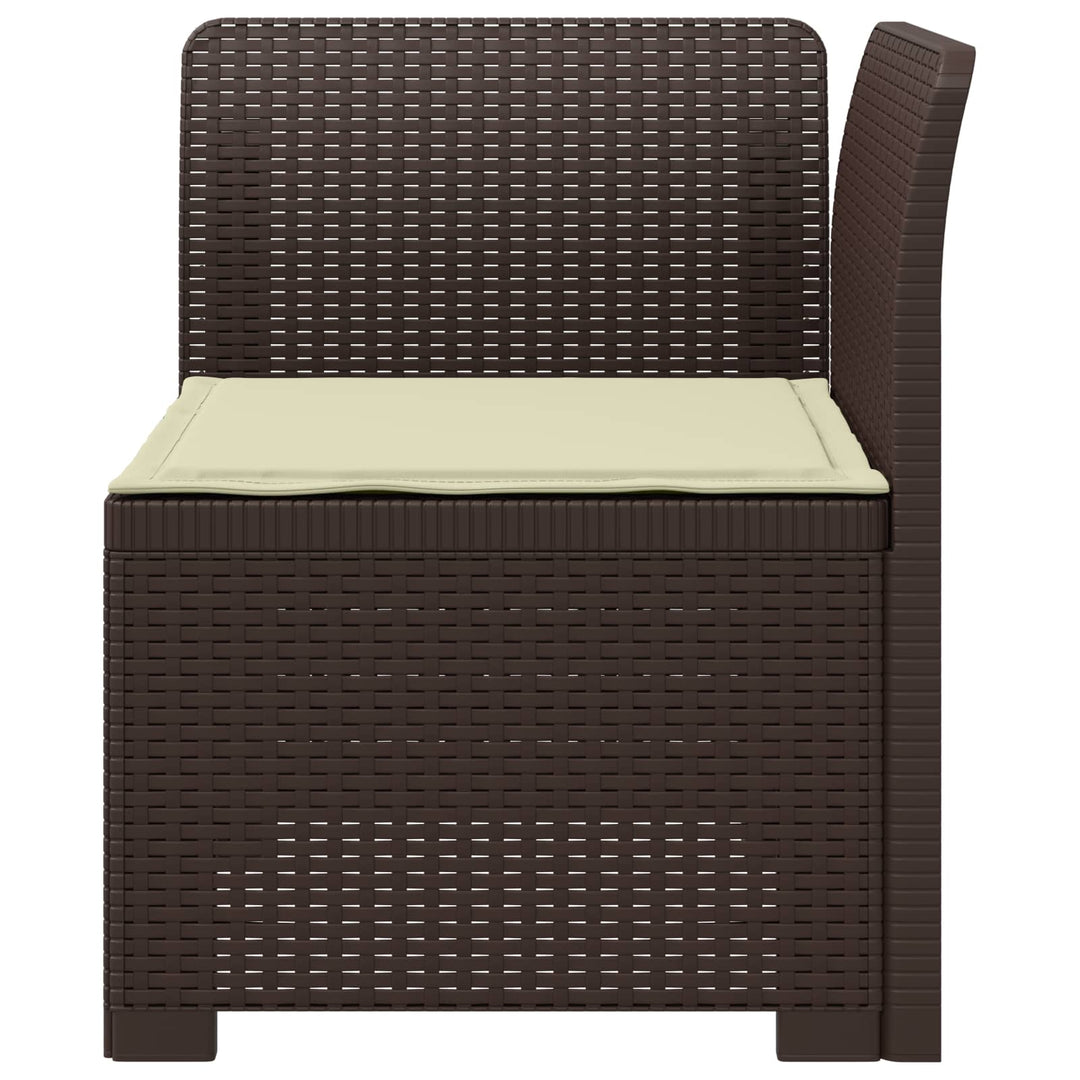 1-personers Havemøbelsofa med Pude Rattan Look PP Brun