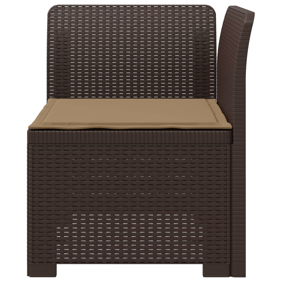 1-personers Havemøbelsofa med Pude Rattan Look PP Brun