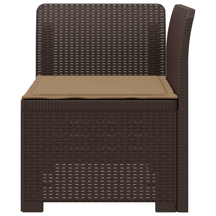 1-personers Havemøbelsofa med Pude Rattan Look PP Brun