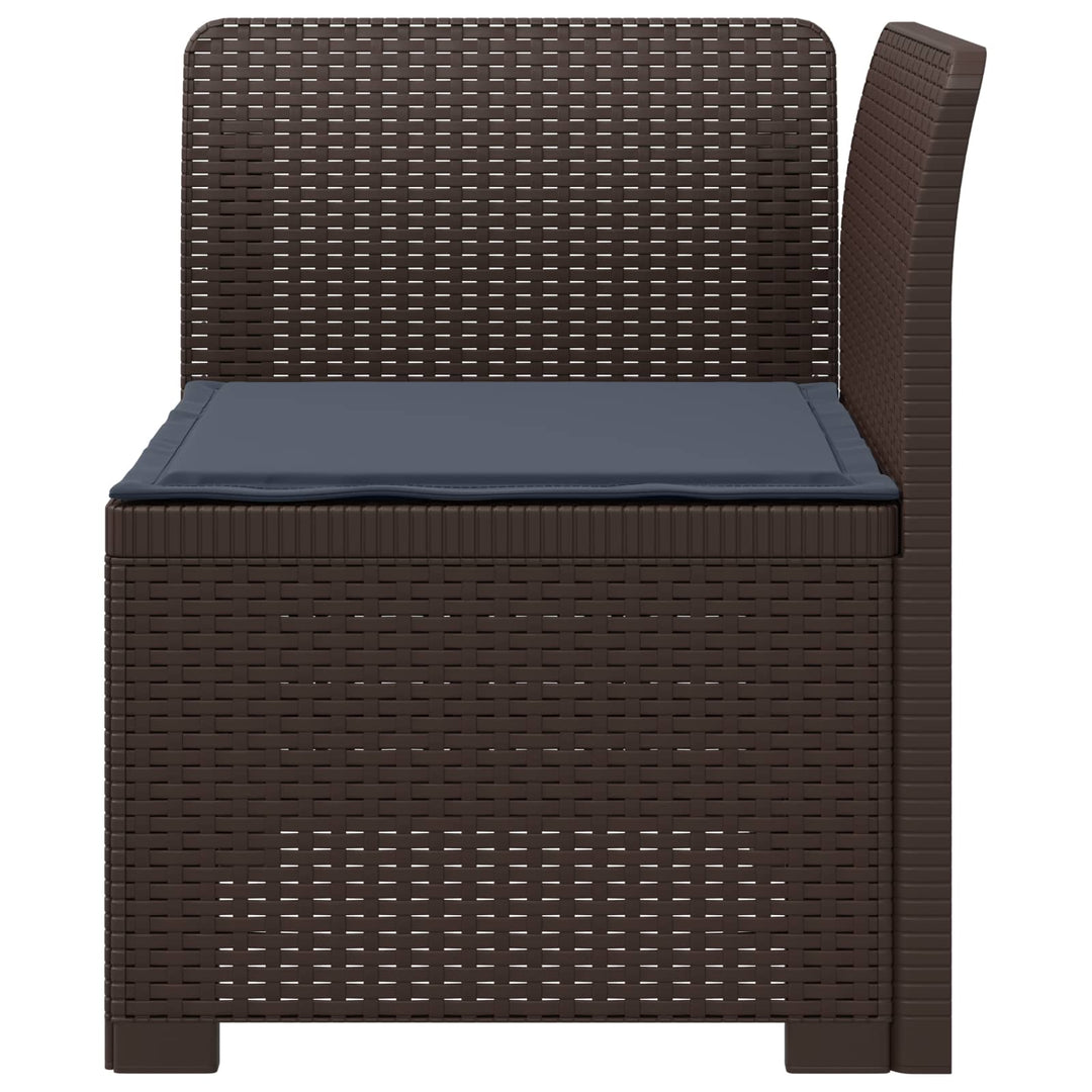 1-personers Havemøbelsofa med Pude Rattan Look PP Brun