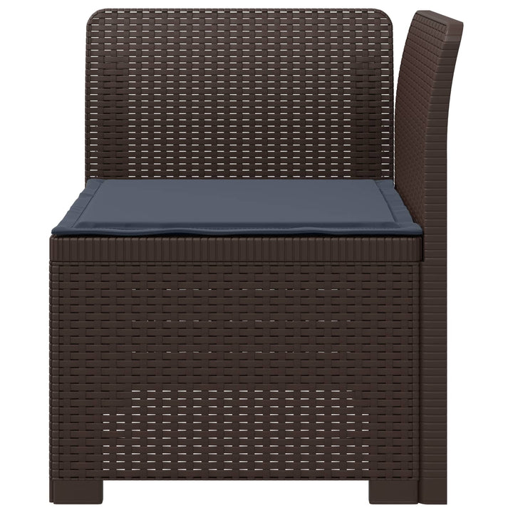 1-personers Havemøbelsofa med Pude Rattan Look PP Brun