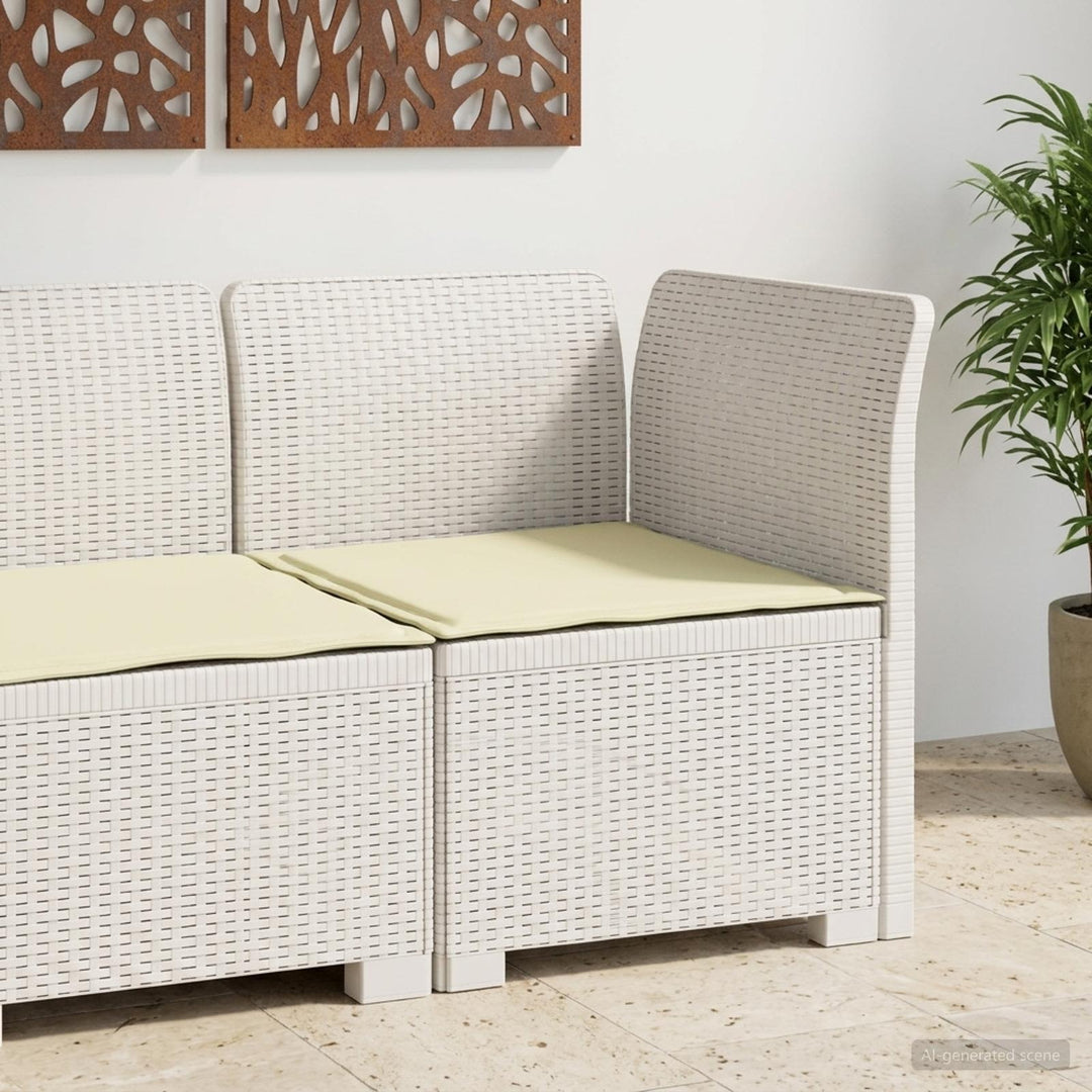 1-personers Havemøbelsofa med Pude Rattan Look PP Hvid