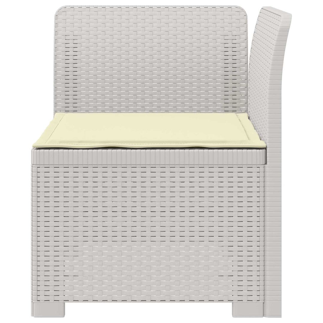 1-personers Havemøbelsofa med Pude Rattan Look PP Hvid