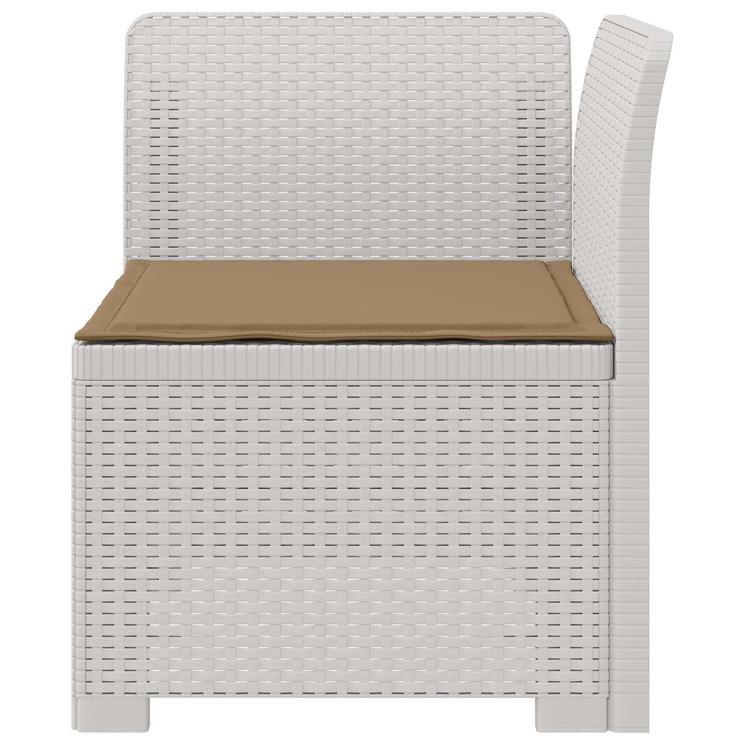 1-personers Havemøbelsofa med Pude Rattan Look PP Hvid