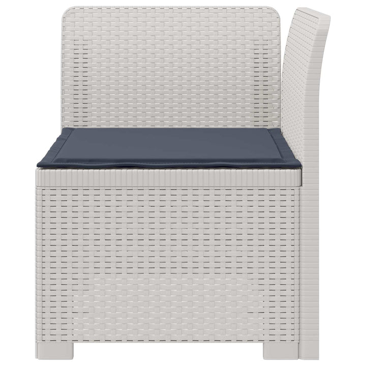 1-personers Havemøbelsofa med Pude Rattan Look PP Hvid