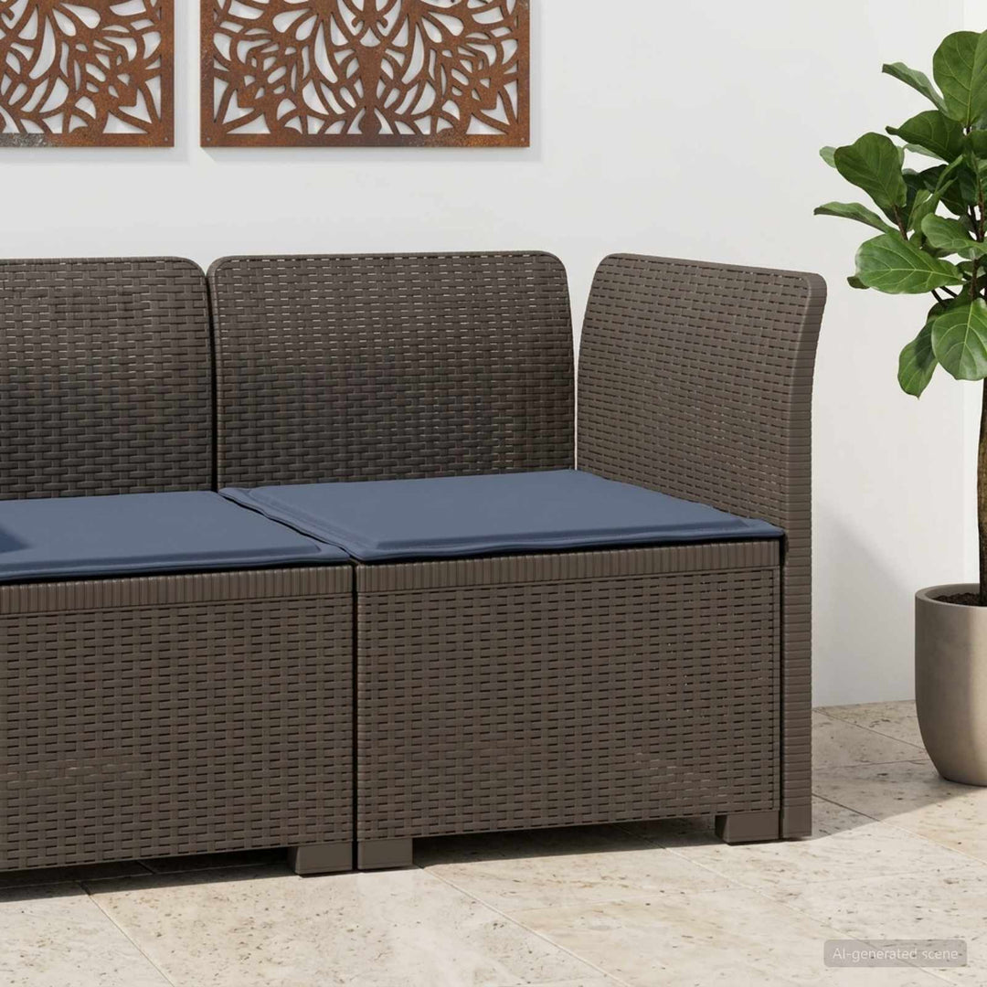 1-personers Havemøbelsofa med Pude Rattan Look PP Lysegrå
