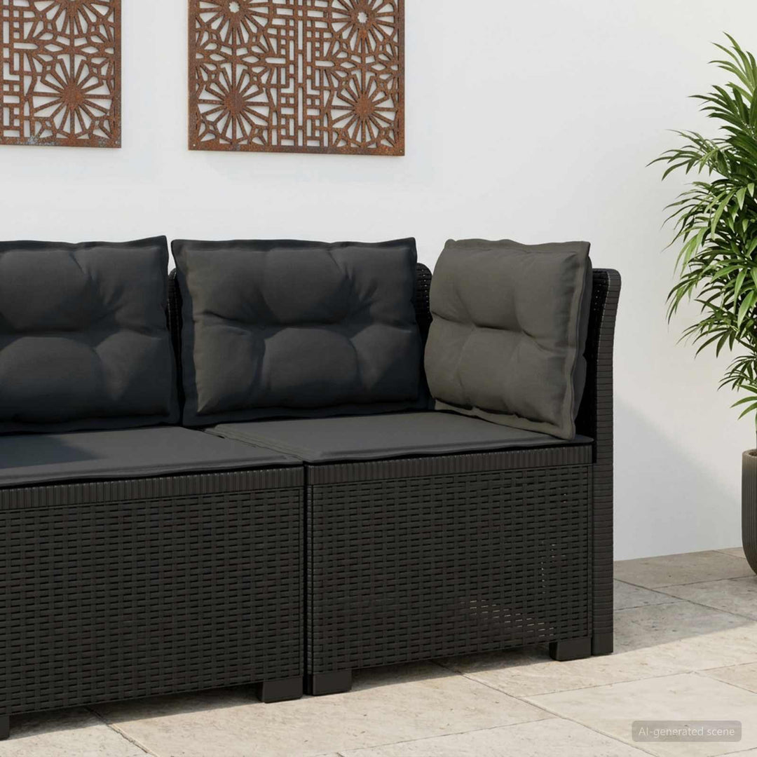 1-personers Havemøbelsofa med Pudefyld Rattan Look PP Antracit