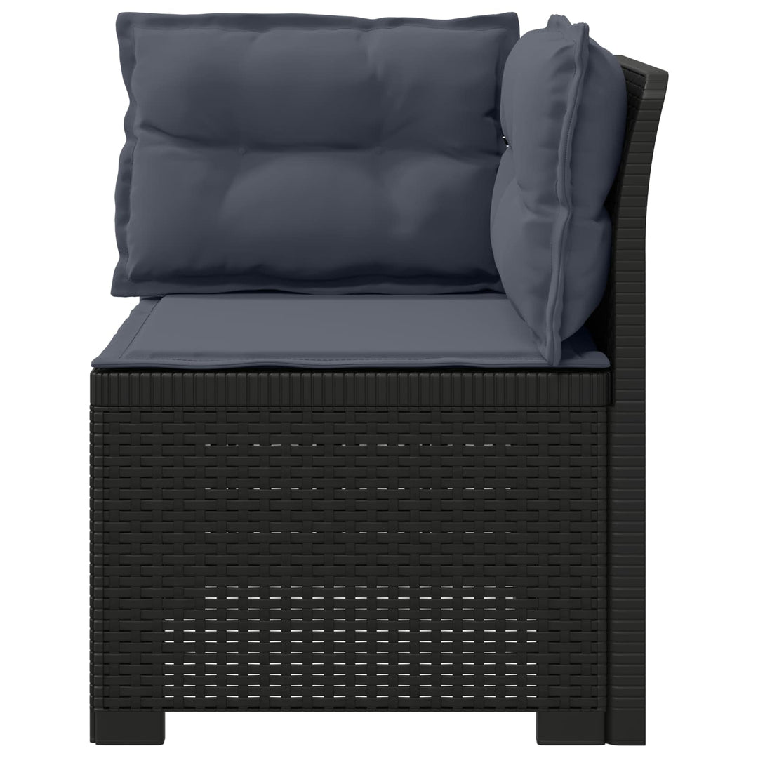 1-personers Havemøbelsofa med Pudefyld Rattan Look PP Antracit
