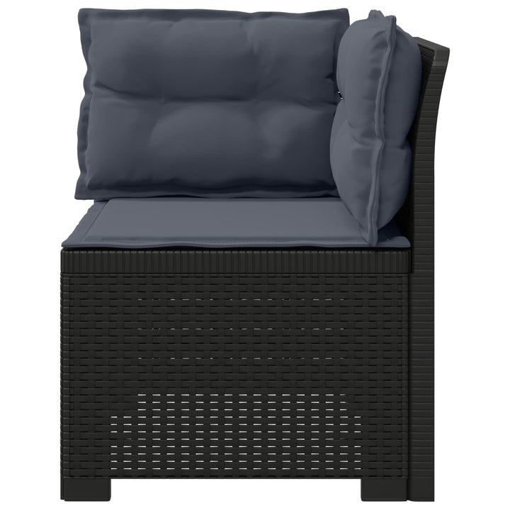 1-personers Havemøbelsofa med Pudefyld Rattan Look PP Antracit