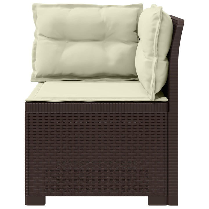 1-personers Havemøbelsofa med Pudefyld Rattan Look PP Brun