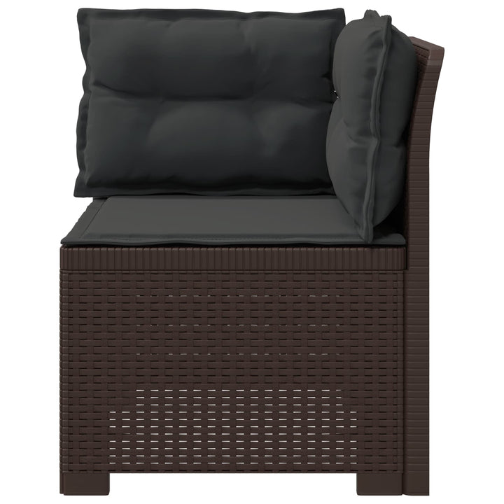 1-personers Havemøbelsofa med Pudefyld Rattan Look PP Brun