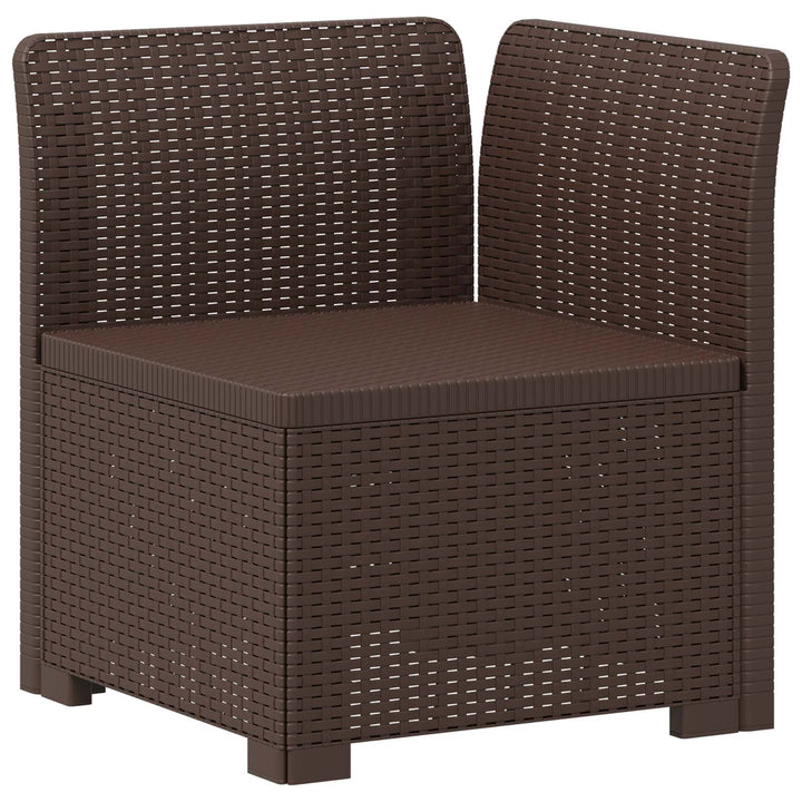 1-personers Havemøbelsofa med Pudefyld Rattan Look PP Brun