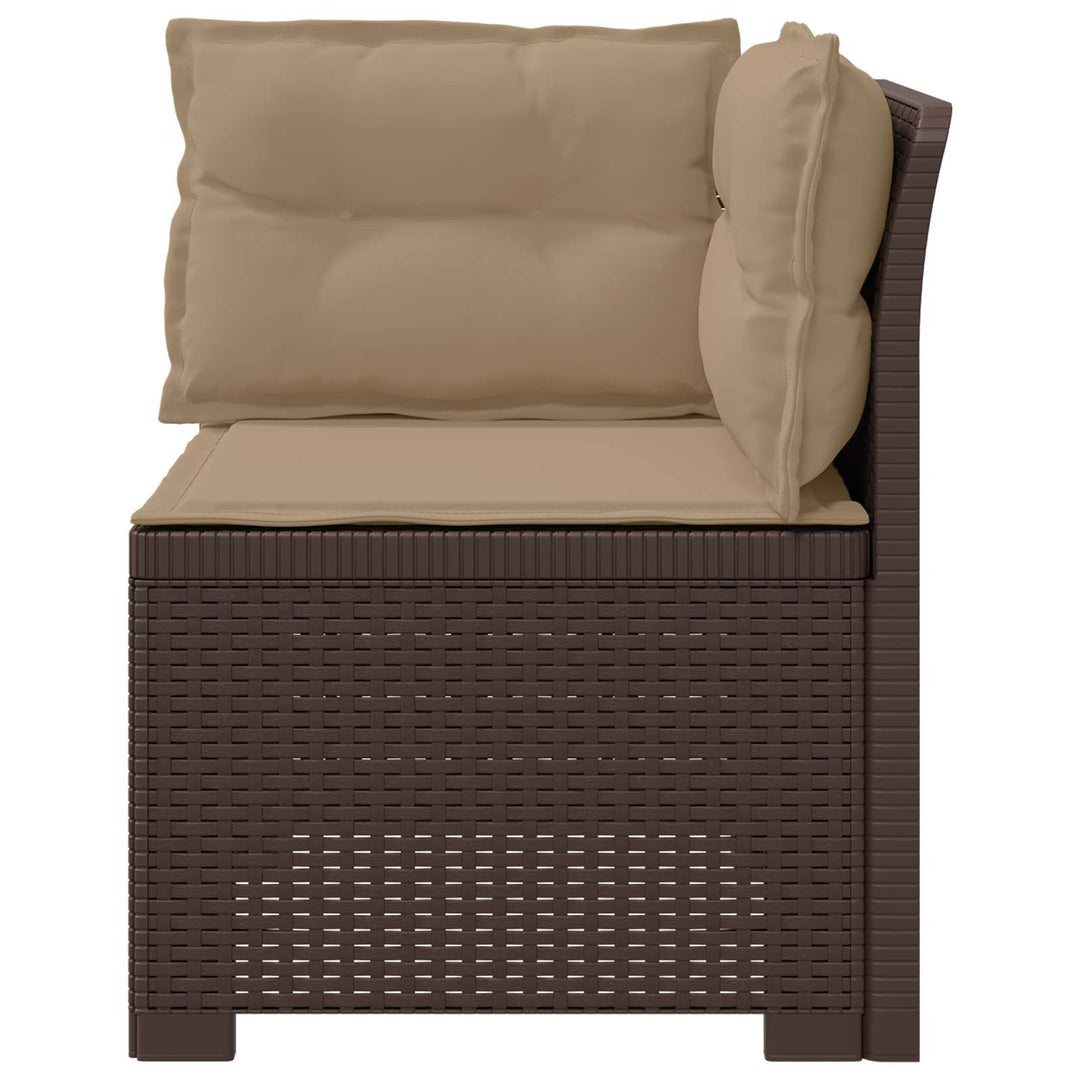 1-personers Havemøbelsofa med Pudefyld Rattan Look PP Brun