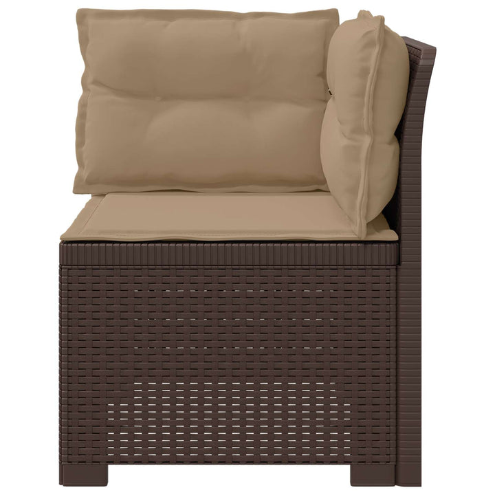 1-personers Havemøbelsofa med Pudefyld Rattan Look PP Brun