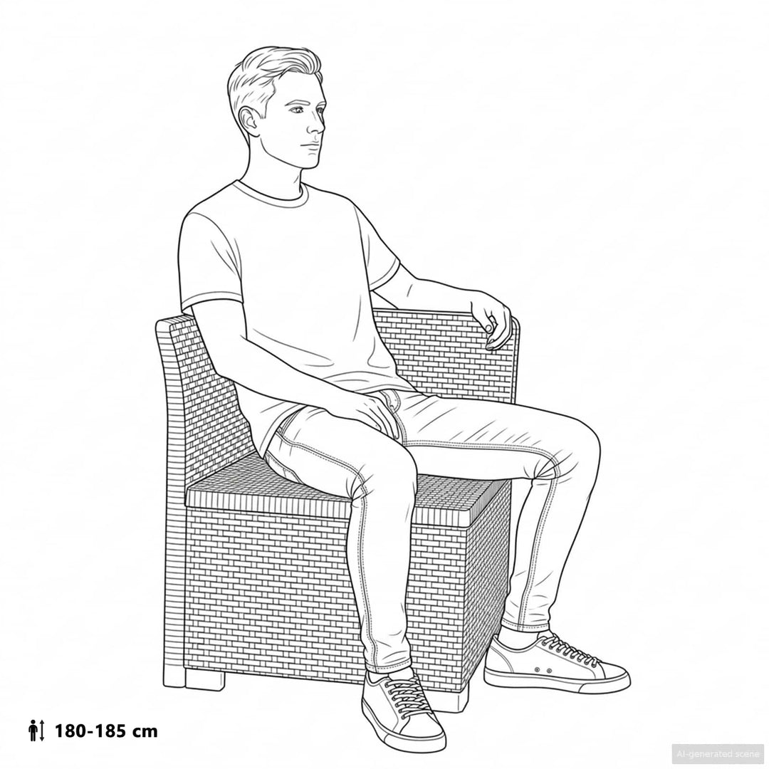 1-personers Havemøbelsofa med Pudefyld Rattan Look PP Brun