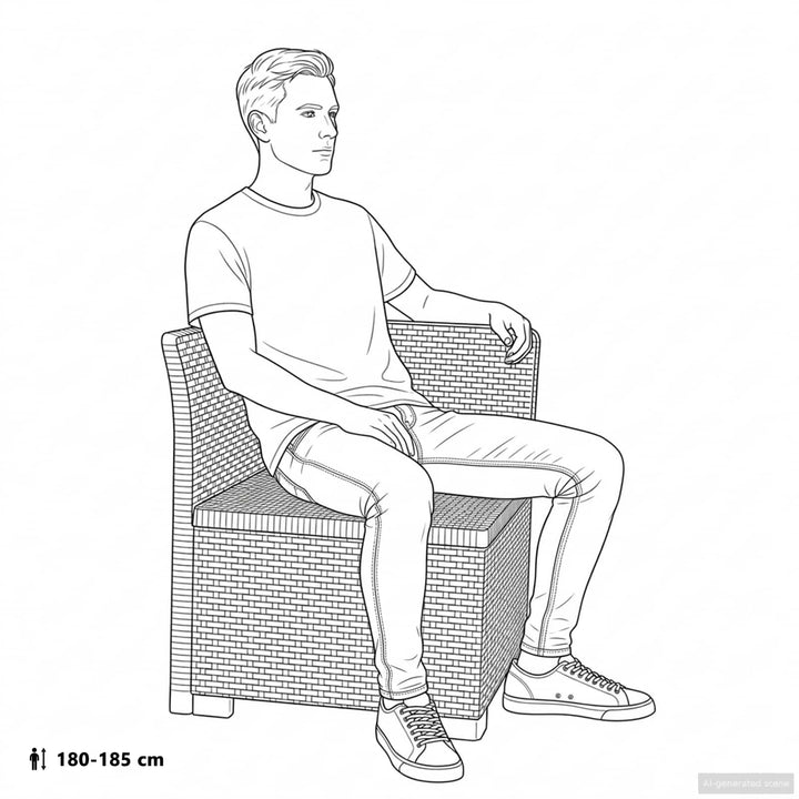 1-personers Havemøbelsofa med Pudefyld Rattan Look PP Brun