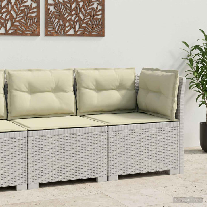 1-personers Havemøbelsofa med Pudefyld Rattan Look PP Hvid