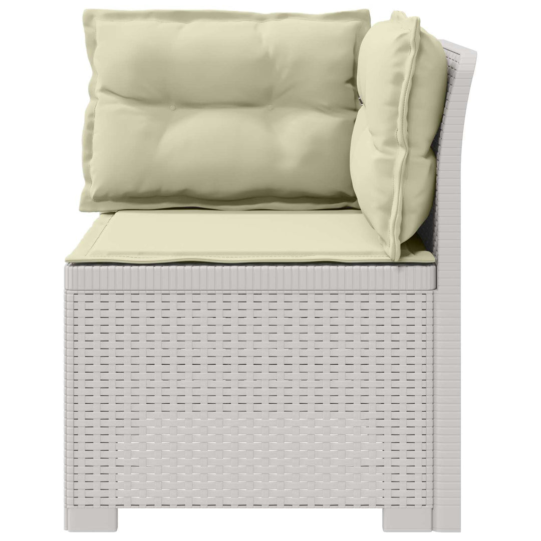1-personers Havemøbelsofa med Pudefyld Rattan Look PP Hvid