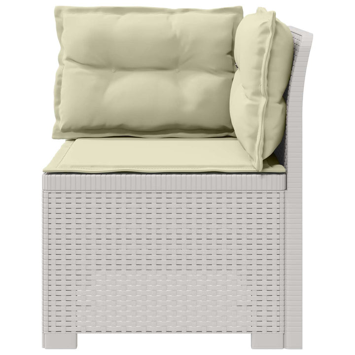 1-personers Havemøbelsofa med Pudefyld Rattan Look PP Hvid
